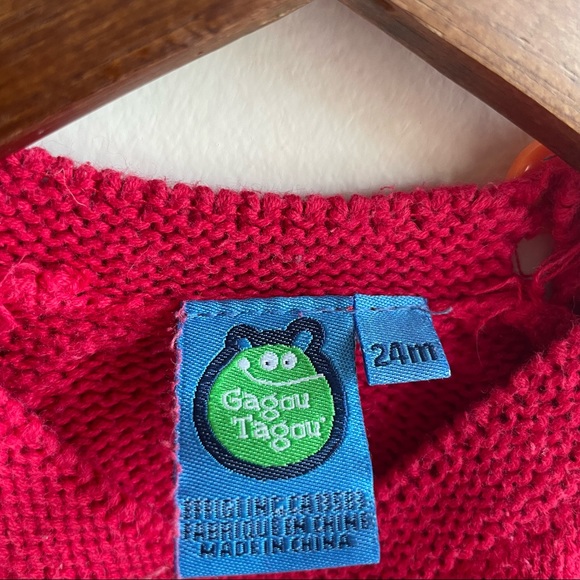 Gagou Tagou Red Knit Dress 24 Months - Picture 3 of 4